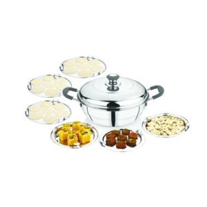 Maxfresh Multi Kadai Extra Deep (Sandwich Bottom) can use 3 plates at a time(6 in 1)