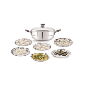 Maxfresh Multi Kadai (Sandwich Bottom) can use 2 plates at a time(6 in 1)