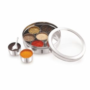 Maxfresh Masala Dabba See Thru (Dabba, 7 Watis, 1 Spoon)